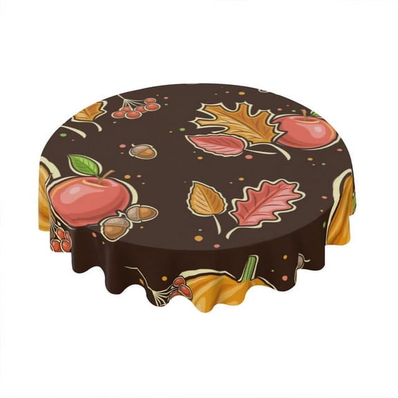 Eveokoki Fall Round Tablecloth,Harvest Tablecloth 60 inch,Thanksgiving Day Indoor or Outdoor Holiday Table Harvest Fall Decorations for Home,Dinner