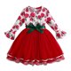 thumbnail image 1 of Vestido de Manga Larga de las Niñas de Moda Impresión Arco Nudo Malla Brillante con Cinturón, 1 of 9