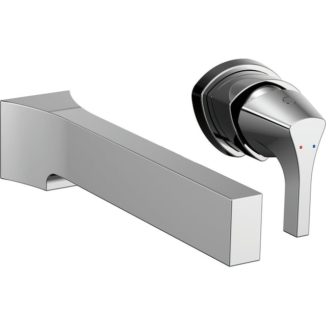 Delta Faucet T574LF-WL, Garniture de Robinet de Lavabo à Montage Mural Zura Chromé à une Seule Poignée