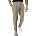 thumbnail image 3 of YUELONGHU Adult Men Casual Pants Mens Cargo Pants Baggy 2026 Autumn and Winter Men's Casual and Comfortable Solid Color Jacquard Drawstring Straight Leg Leg Leg Pants, 3 of 9