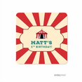 thumbnail image 2 of Andaz Press Carnival Circus Birthday Collection, Personalized Square Label Stickers, Custom Name and Age, 40-Pack, 2 of 3