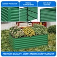 thumbnail image 4 of Dextrus 6x3x2ft Galvanized Raised Garden Bed Kit with Support Rod & Gloves, Outdoor Patio Planter for Vegetables Flowers Plants, Green, 4 of 6