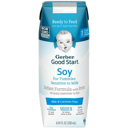 Gerber Good Start Soy Non-GMO Ready to Feed Infant Formula, Stage 1, 8.45 fl. oz. (Pack of 8)