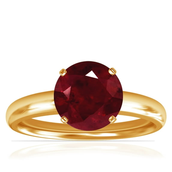 GemsNY July Birthstone - Traditional Round Ruby Solitaire Ring (Grade - AA | 1.55cts.)