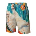 thumbnail image 4 of Pofeuu Playful Floral Cat Prin Men's Swim Trunks Quick Dry Bathing Suit Swimming Board Shorts Mesh Lining Beach Swimwear-X-Large, 4 of 6