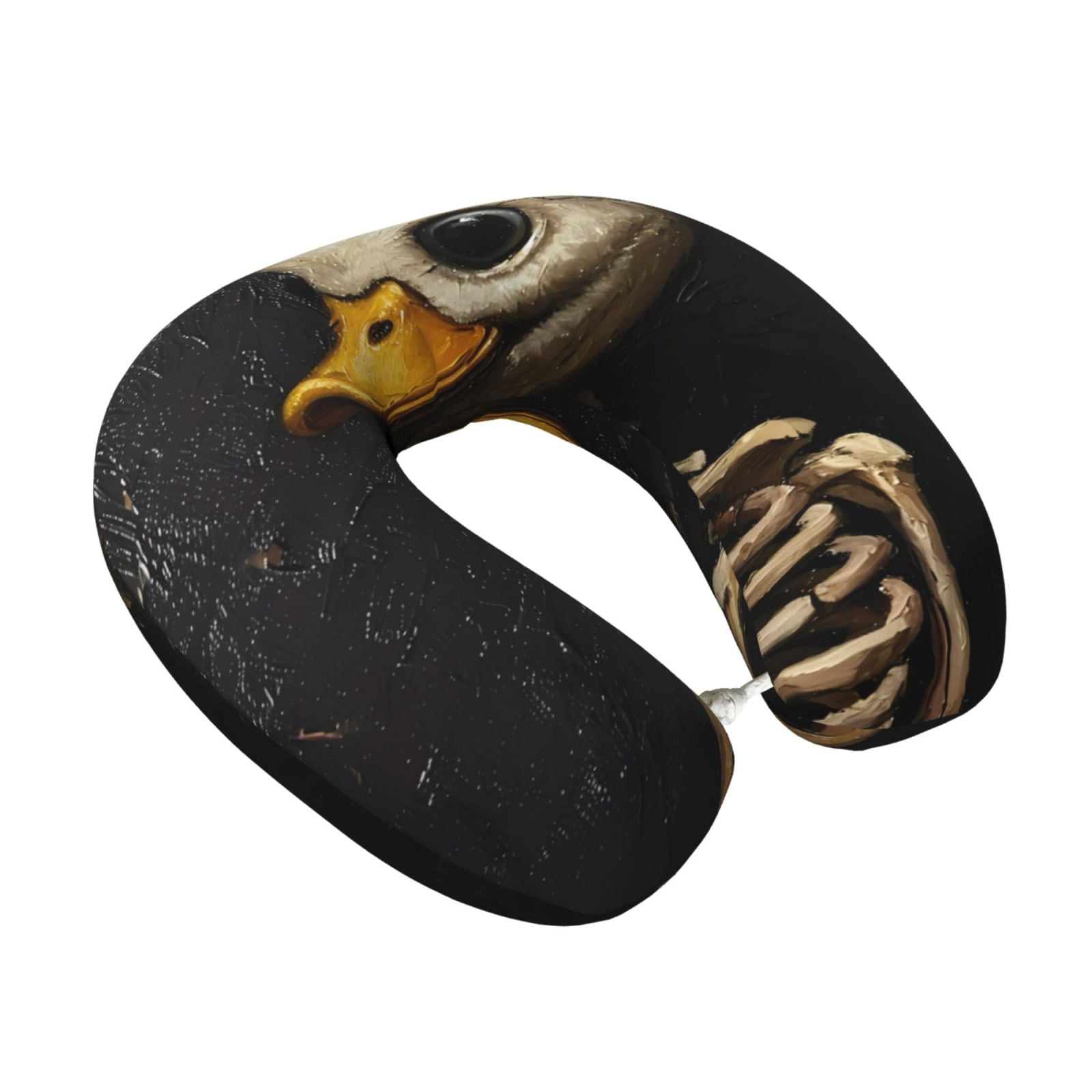 Xecao Duck Bones Print Memory Foam Cervical Neck Pillow Versatile U-Shaped Pillows for Home,Office,Camping,Travelling,Soft Washable Cover