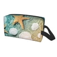 thumbnail image 2 of Goofa Starfish And Seashell Printed Toiletry Bag with Handle,Large Capacity Travel Makeup Cosmetic Bag for Women, Carry on Airport Airline Compliant Bag, 2 of 9