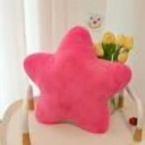 Btomtd Star Shape Throw Pillow Cream Velvet Pillow Soft Decor Pillow Accent Cushion Pillow Bedroom Gift Pillow 15.74 x 15.74inch ,Hot Pink-M