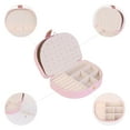 thumbnail image 3 of Unique Bargains Jewelry Box Small Portable PU Leather Seashell-Shaped Jewelry Case Pink, 3 of 7
