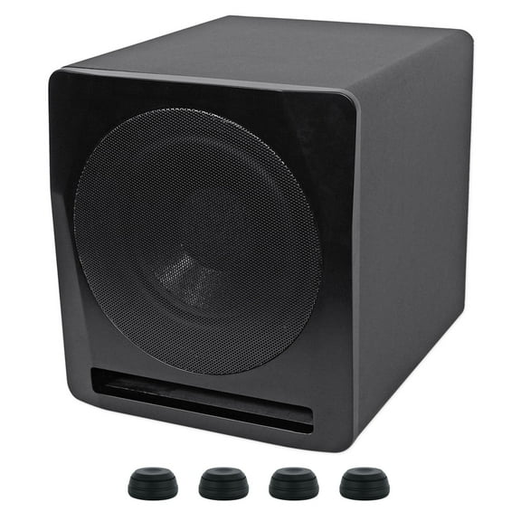 Rockville APM10B 10" 400w Powered Studio Subwoofer Pro Sub   Isolation Feet Pads