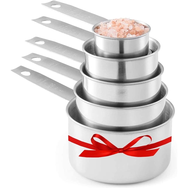 LAICAIW Stainless Steel Measuring Cups, Laxinis world 5 Piece Stackable Measuring Set (1)