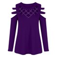 thumbnail image 4 of Qepwsc Women's Long Sleeve V Neck Pullover Sweaters 2025 Fall Outfits Cutout Tshirts for Women Graphic Blouses Basic Tees Ladies Tops Trendy Clothes, 4 of 6