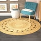 thumbnail image 2 of Alfombra KEMA de yute trenzada, redonda, 120 cm, resistente a las manchas, 2 of 7
