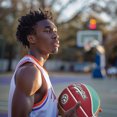 thumbnail image 2 of Kuangmi American Style Indoor/Outdoor Premium Rubber Basketball, Vermilion (Color), 29.5 in, 2 of 6
