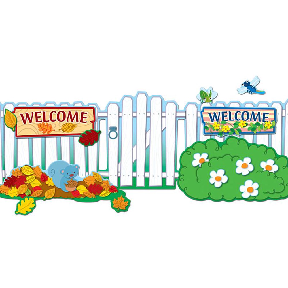 Seasonal Fence Bulletin Board Set
