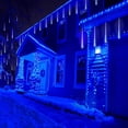 thumbnail image 4 of Morttic Christmas Outdoor String Lights, 8 Tube 192 LEDs 11.8 inch Meteor Shower Rain Plug in Waterproof Waterfall Raindrop Light for Holiday Party Wedding Tree Valentine Day Decoration,Blue, 4 of 13
