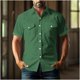 thumbnail image 5 of Yaoyar Mens Summer Vintage Turndown Collar Shirts Short Sleeve Casual Button Down Shirt Beach Vacation Tops, 5 of 6