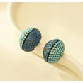 thumbnail image 3 of Elegant Blue Sapphire Drop 14K White Gold Plated Cubic Zirconia Women Earrings, 3 of 6