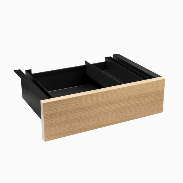 Desky Minimal Under Desk Drawer - Sublime Teak Laminate / Black