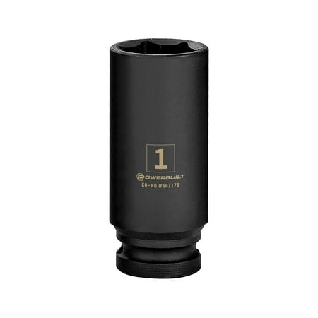 UPC: 0028907367613 | Powerbuilt 1/2 Inch Drive x 1 Inch 6 Point Deep Impact Socket – 647178
