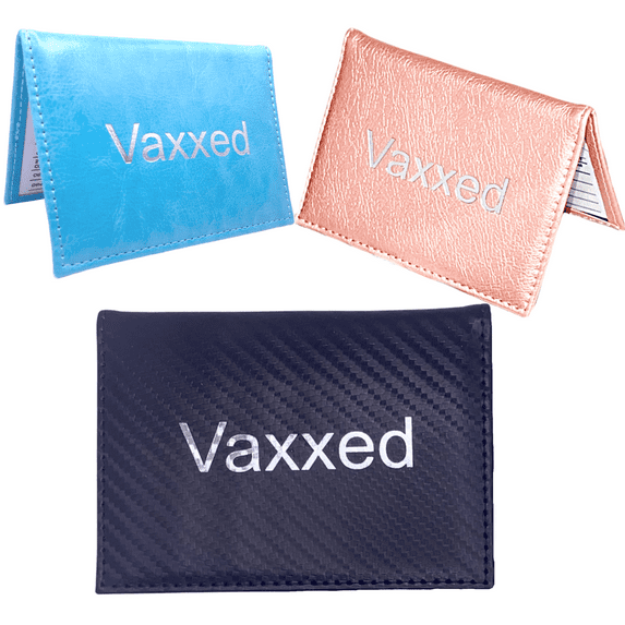 Vaccination Card Protector Wallet, Immunization Record Vaccine Card Holder 4" x 3" PU Leather (Pink)