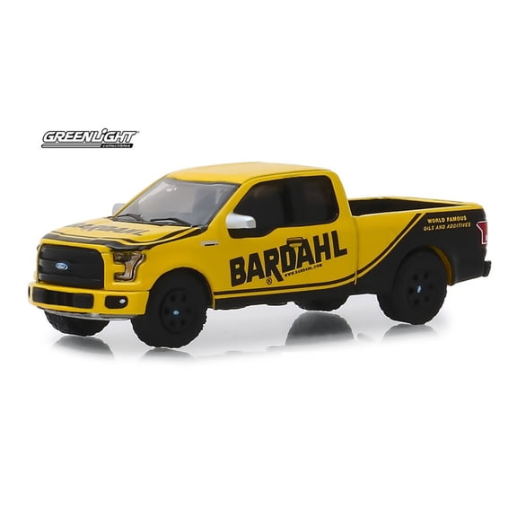 Bardahl 2017 Ford F-150, Yellow with Black - Greenlight 41080/48 - 1/64 scale Diecast Model Toy Car