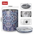 thumbnail image 4 of 12oz Coffee Tumblers Blue Ethnic Paisley and Floral Pattern Stainless Steel Vacuum Insulated Travel Tumbler Coffee Cups Mug with Lid and Straw with Cleaning Brush for Cold & Hot Drinks, 4 of 5
