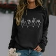 thumbnail image 2 of Wovix Valentines Shirts Women Love Sign Tops Hand Language Graphic Tee Long Sleeve Crewneck Pullover Slouchy Tops Daily, 2 of 4