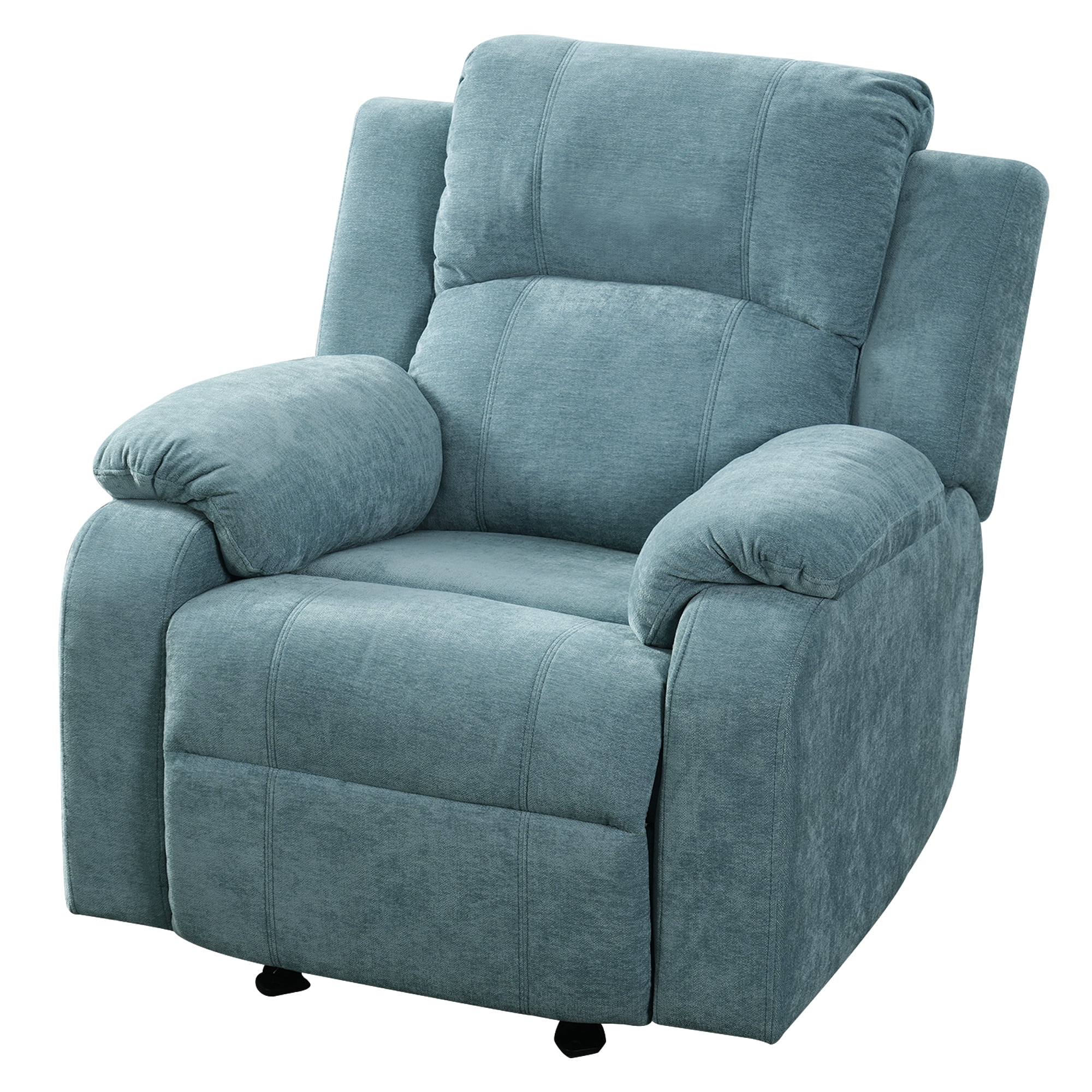 TiramisuBest Manual Recliner Chair,Chenille Upholstered Adjustable Lounge Armchair for Living Room,Teal