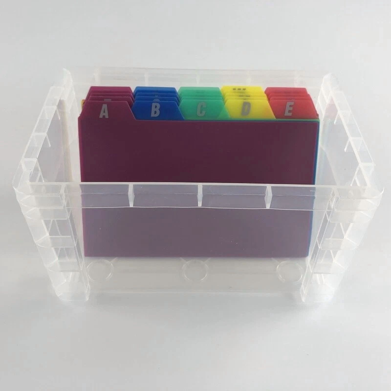 Plastic Index Card Box Organizer 2 Pack Transparent Hard Case Desktop Storage Us