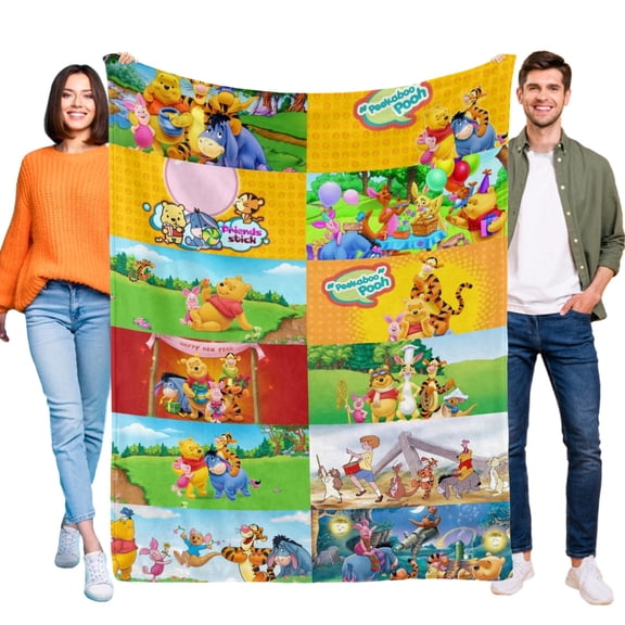 Throw Blanket for Winnie-the-Pooh Bed Couch Flannel Blanket for Kids Boys Girls Gifts Soft Warm Home Decor 30x40 Inch