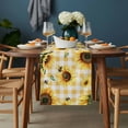 thumbnail image 2 of Yellow Sunflower Table Runner - 36 Inch Long, Kitchen Dining Table Runner Dresser Scarves, Vintage Country Bee Plaid Ginger Check Farmhouse Decor for Coffee Tables Wedding Party Banquet, 2 of 8