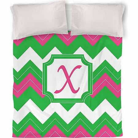 IDG Chevron Monogram Duvet Cover, Fuchsia
