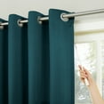 thumbnail image 3 of Sun Zero Bartlett Grommet Room Darkening Extra Wide Patio Curtain Panel, 100"x84",Teal, 3 of 9