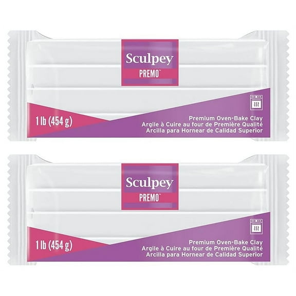 2-PACK - Polyform Premo - Premium Oven Bake Clay 1 Pound White