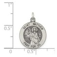 thumbnail image 4 of FJC Finejewelers Sterling Silver Antiqued Saint Matthew Medal Pendant Necklace - Chain Included, 4 of 4
