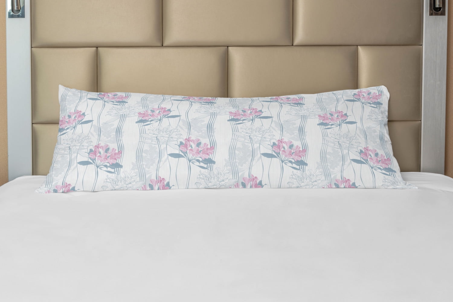 Floral Body Pillow Case Cover with Zipper, Ornamental Alstroemeria