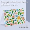 thumbnail image 3 of Yayeee Toggle Light Switch Wall Plate 3-Gang 6.37"x4.48" Decorative Outlet Cover, Retro Blue Floral, 3 of 7
