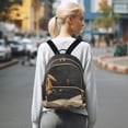 thumbnail image 7 of FORMRS Mini Backpack Purse for Women Quilted Travel Daypack Casual Shoulder Bag, Retro Halloween Cat, 7 of 7