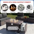 thumbnail image 3 of kullavik 14 Pieces Patio Furniture Set Outdoor Furniture Wicker Sectional Sofa Set, Rattan Patio Conversation Set with 43in 55,000 BTU Propane Gas Fire Pit Table and Glass Coffee Table,Grey, 3 of 7
