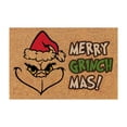 thumbnail image 1 of Grinch Bathroom Decorations Grinch Winter Welcome Mat – Non-Slip and Washable Christmas Door Mat with Rubber Back and Snowflakes Design Coir Grinch Door Mat, 1 of 2