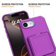 thumbnail image 2 of Decase Compatible with Apple iPhone 16E Case with Card Holder & Mirror, Military Grade Protection Hard Wallet Phone Case with Kickstand Cover fits for iPhone 16E,Shockproof Protection Cover,Darkpurple, 2 of 6