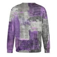 thumbnail image 5 of SGFCWSX Men Sweatshirts Crewneck Geometric Graphic Casual Long Sleeve Pullover Purple Size XL, 5 of 5