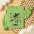 thumbnail image 4 of Reading Is My Favorite Sport Sweatshirt Book Lover Gift Funny Long Sleeve Pullover Sweatshirts, L Green, 4 of 6