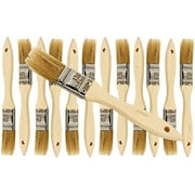 Pro Grade Chip Brush, 1 inch Professional Paint Brushes, 12 Pack Natural China Bristle Paintbrush Set