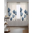 thumbnail image 3 of Blue Spring Floral Curtains 72 Inch Length, Sheer Curtains for Bedroom Living Room Window Tulip Summer Botanical Rod Pocket Voile Drapes Kitchen Curtains Small Half Window 52"x72" 2 Panels, 3 of 6