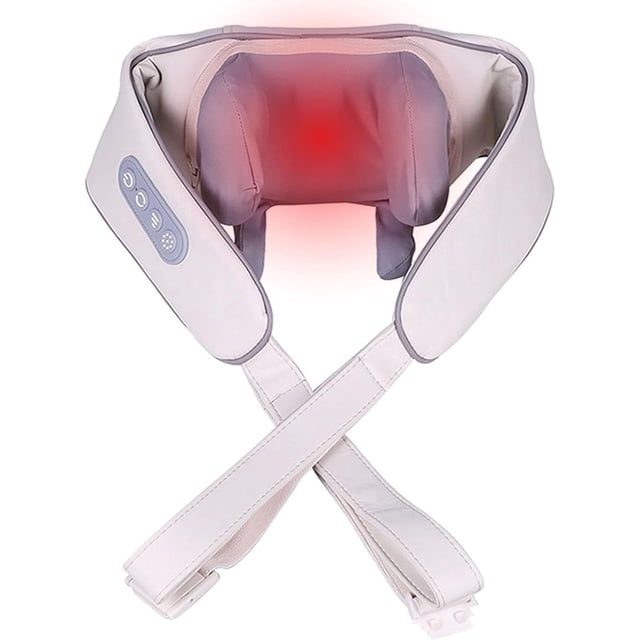 Masajeador Shiatsu 6D para Cuello y Hombros con Calor, Masajeador de Espalda de Amasado Profundo de Tejido para Aliviar el Dolor Muscular