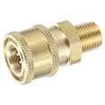 thumbnail image 1 of Pressure Washer Fitting, Solid Brass Pressure Washer Couplers, 1/4 Inch Quick Connect to Male NPT Thread for Pressure Washer Gun to Pressure Washer Hose, 1 Pack, 1 of 6