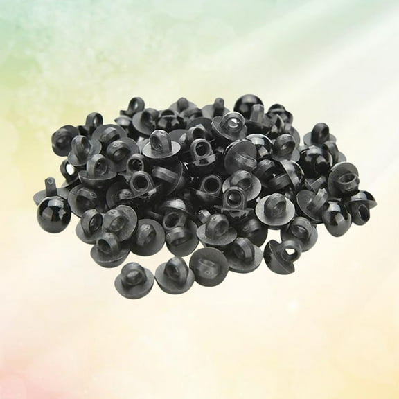 WHAMVOX 100pcs Black Craft Bear Doll Eyes Round Buttons Mushroom Beads Sewing 10mm