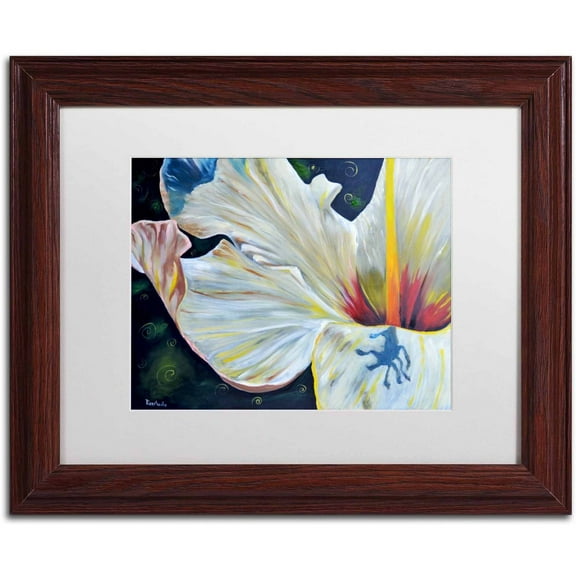 Trademark Fine Art "Hibiscus" Canvas Art by Jennifer Redstreake White Matte, Wood Frame